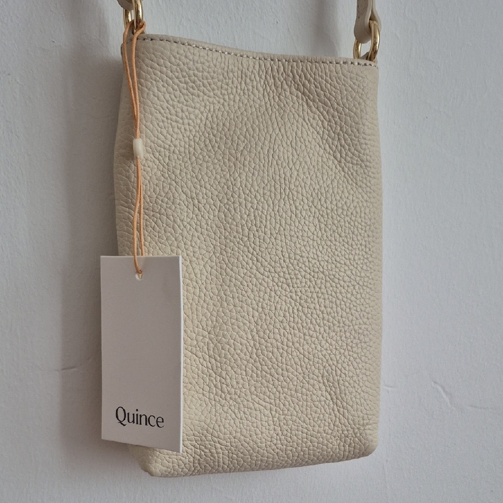 Quince Cream Pebbled Leather Mini Crossbody